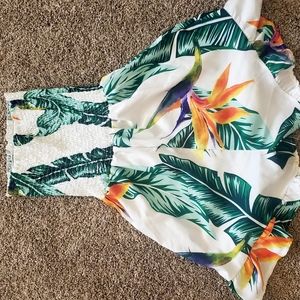 Tropical print romper